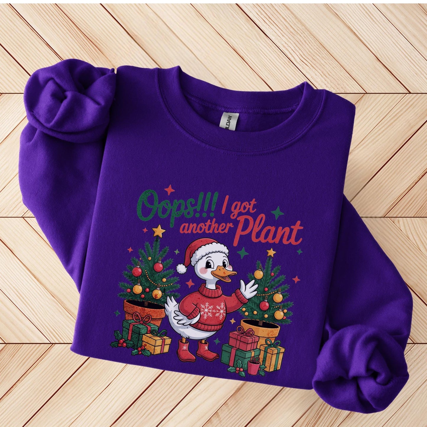 Funny Duck Plant Lover Christmas Sweatshirt