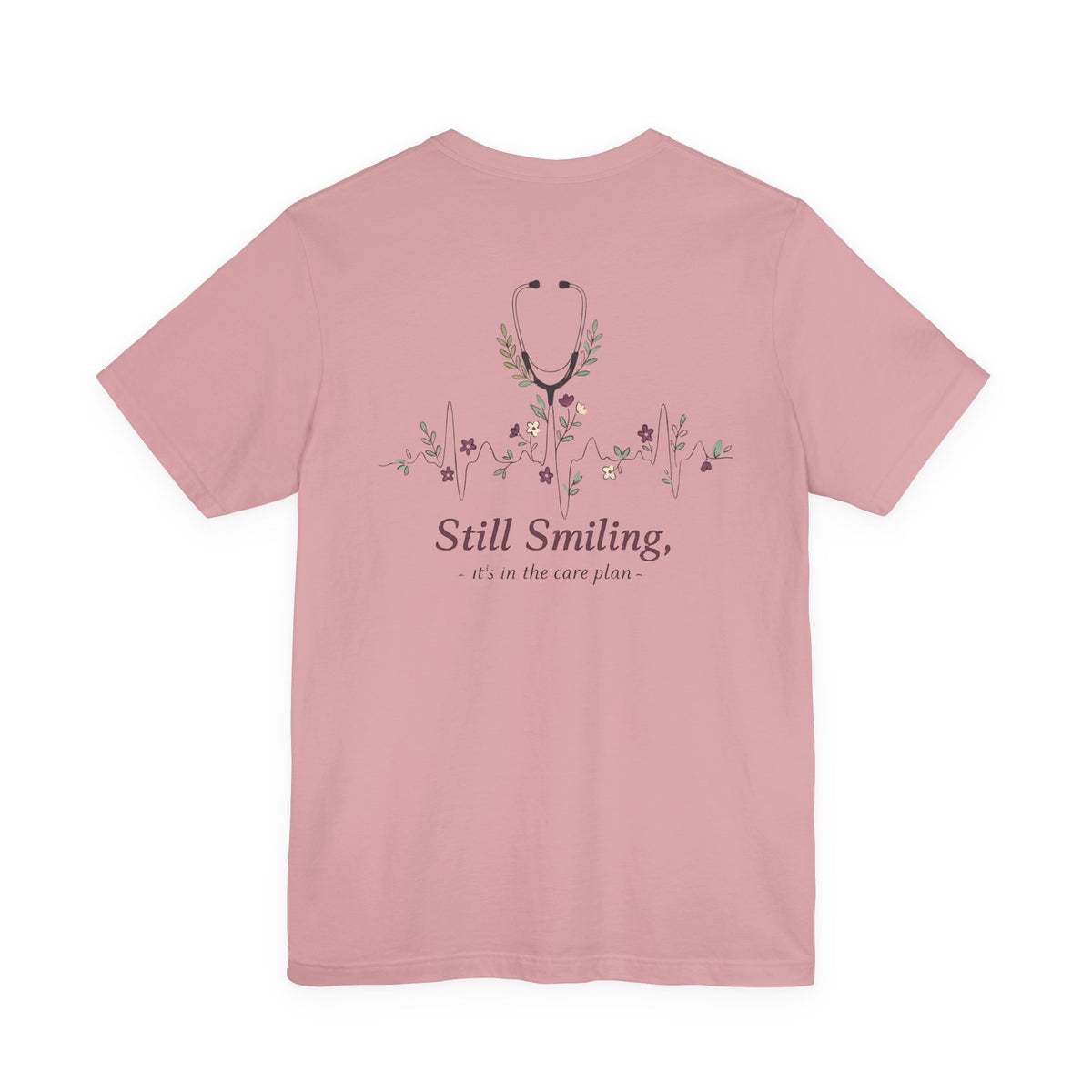 Personalized Floral Stethoscope Nurse T-Shirt Custom Name Gift