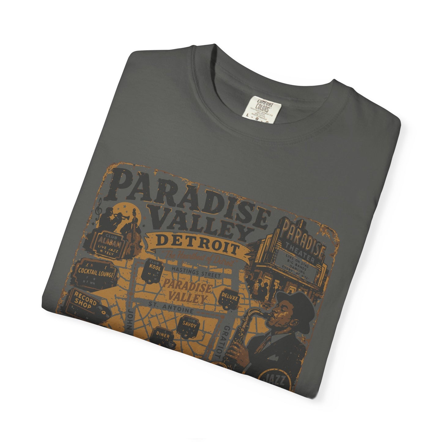 Paradise Valley Detroit T-Shirt Black Bottom Jazz District Tee Vintage Detroit History Shirt
