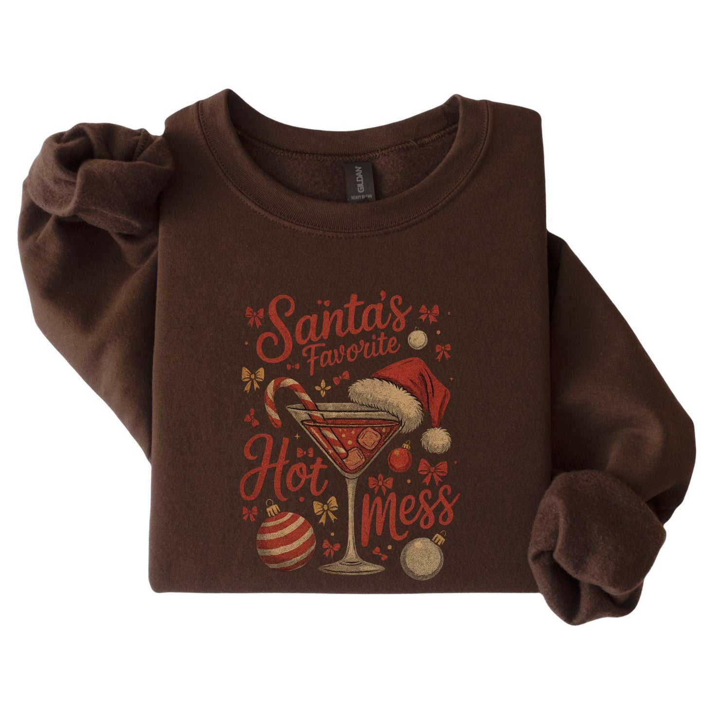 Santa's Hot Mess Martini Christmas Graphic
