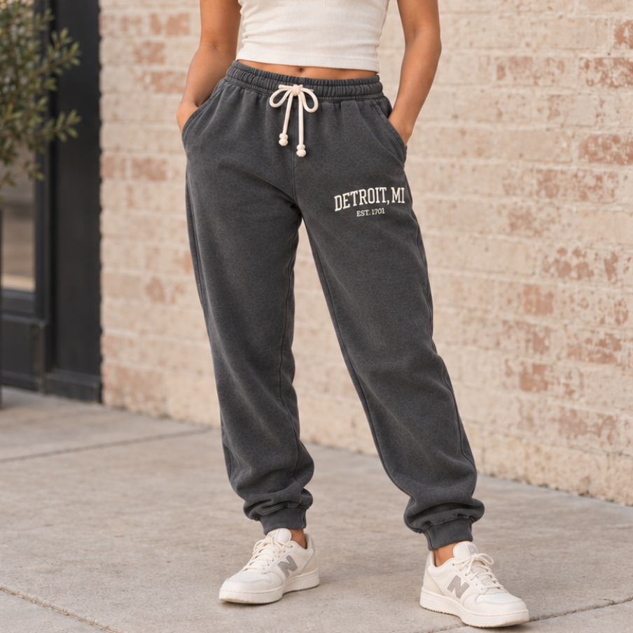 Detroit MI Comfort Colors Joggers | Garment-Dyed Sweatpants