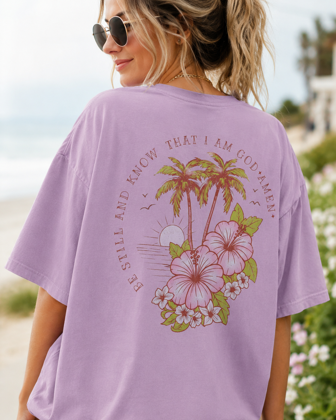 Bestselling vintage graphic tee and waterproof sticker collection flat lay