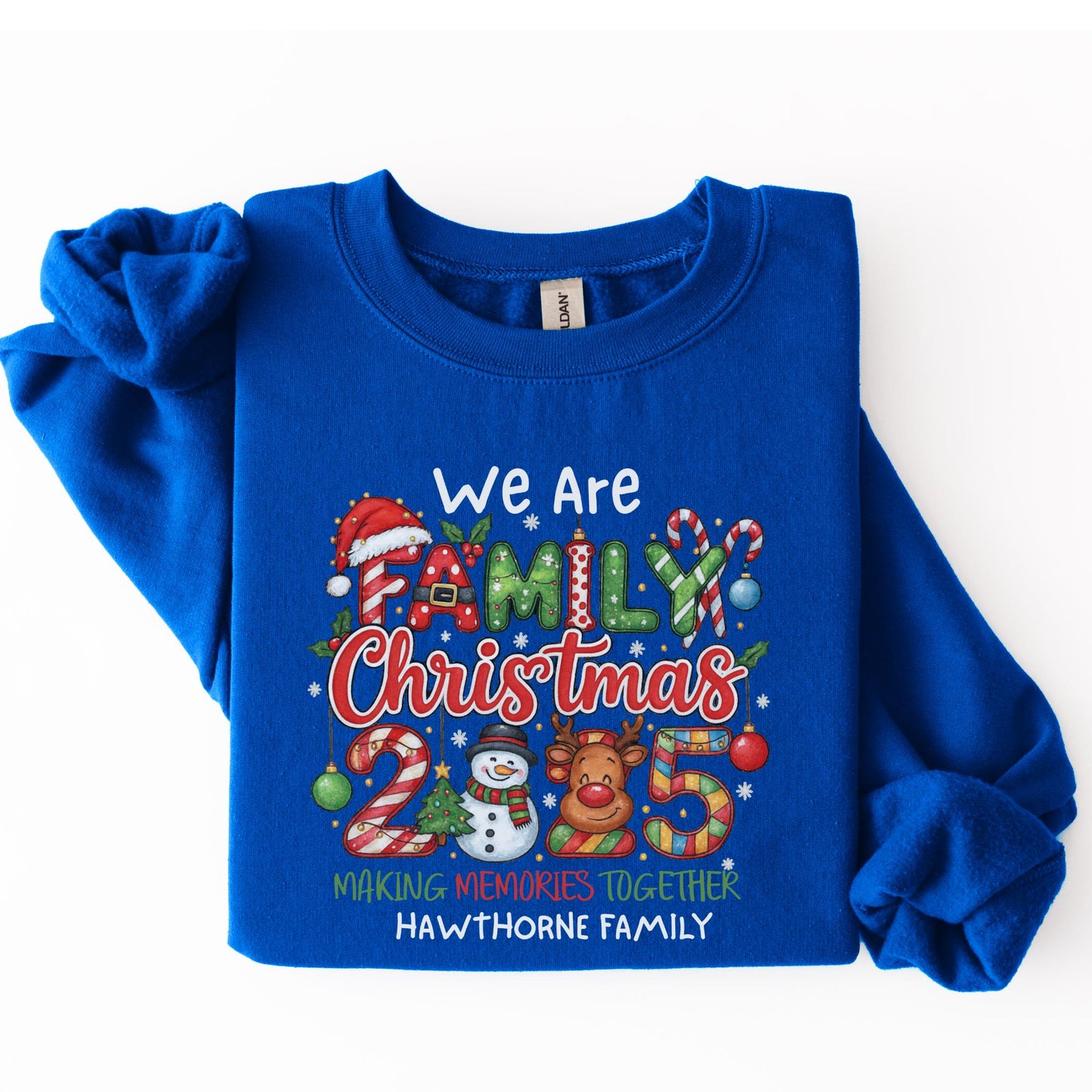 Custom Family Christmas Sweatshirt, Personalized Holiday Outfit
