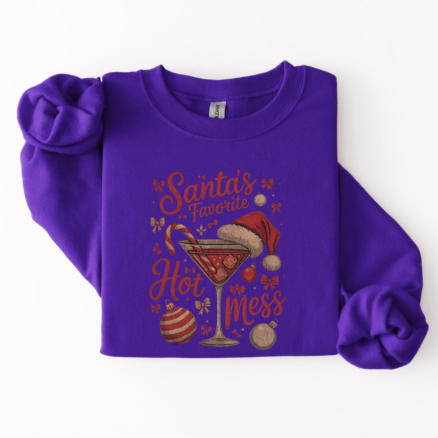 Santa's Hot Mess Martini Christmas Graphic