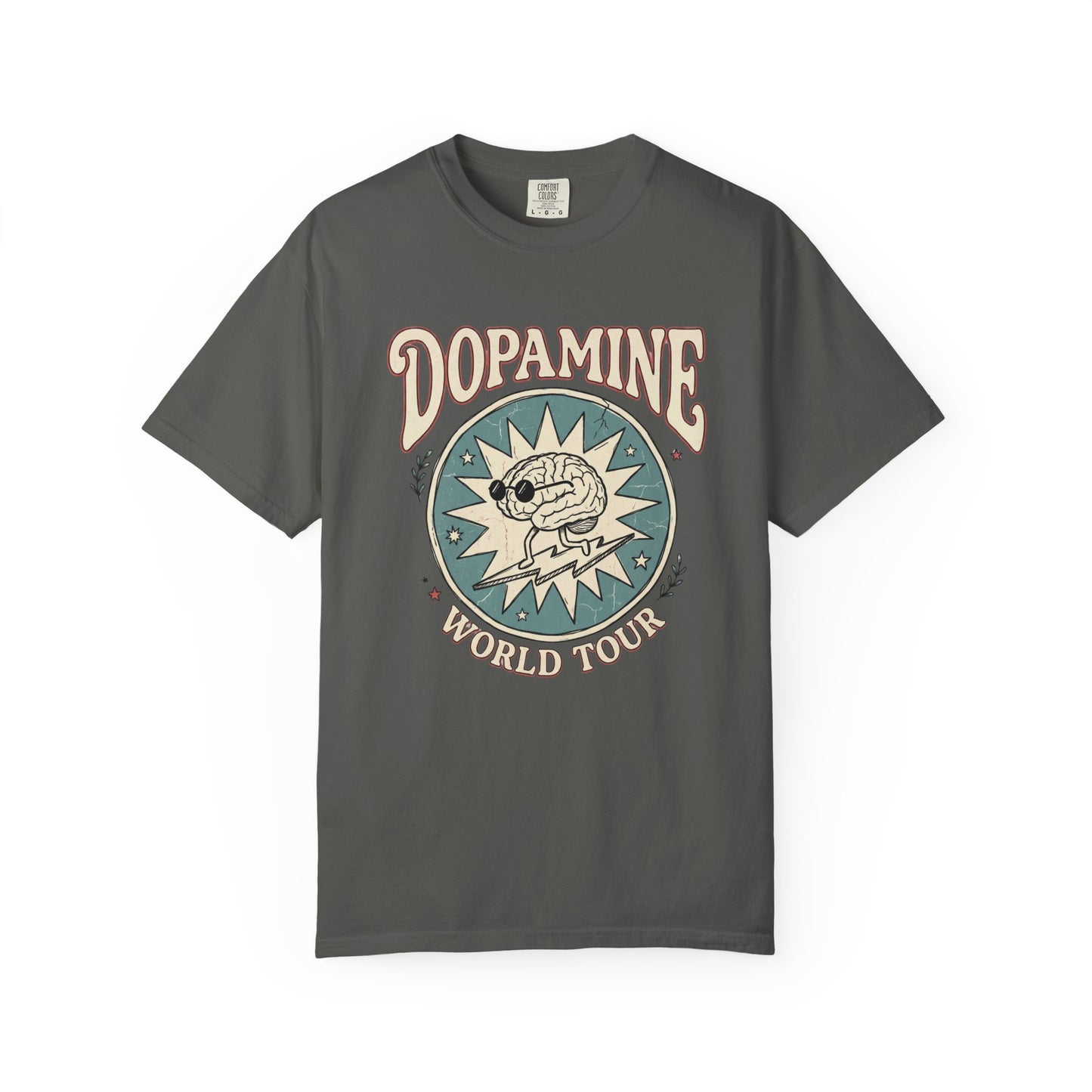 Dopamine World Tour Retro Concert T-Shirt — Brain Band Vintage Tee