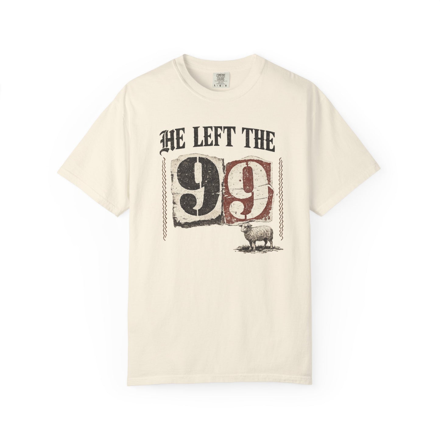 He Left the 99 T-Shirt — Rustic Shepherd Sheep Farm Graphic Tee