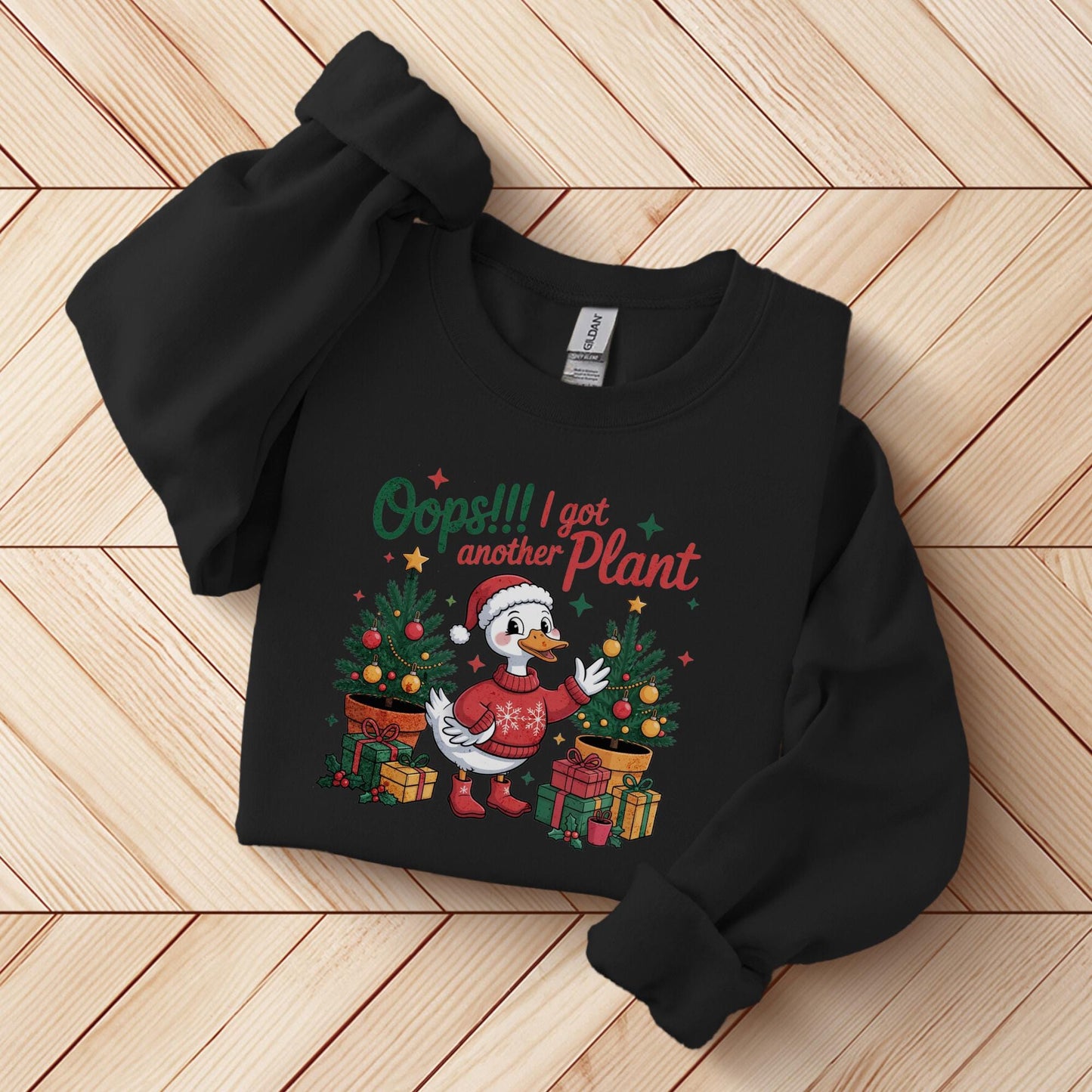 Funny Duck Plant Lover Christmas Sweatshirt