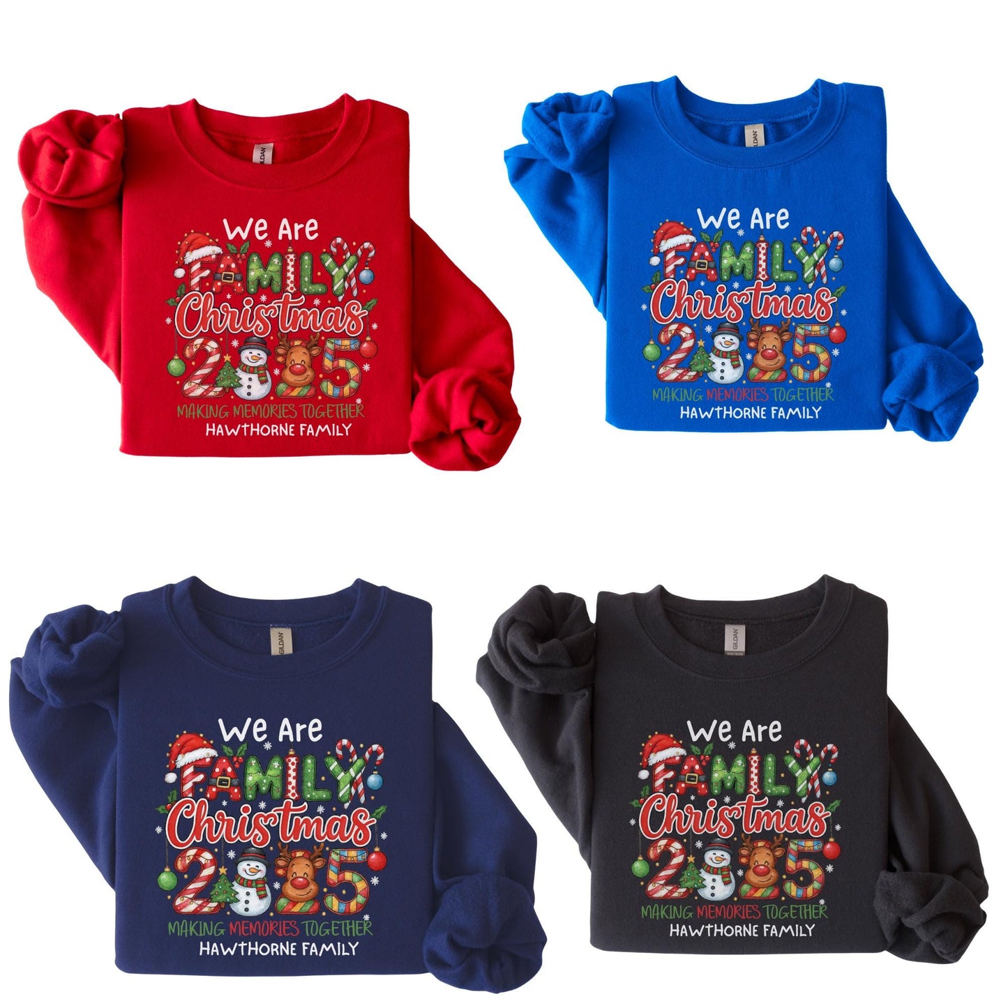 Custom Family Christmas Sweatshirt, Personalized Holiday Outfit
