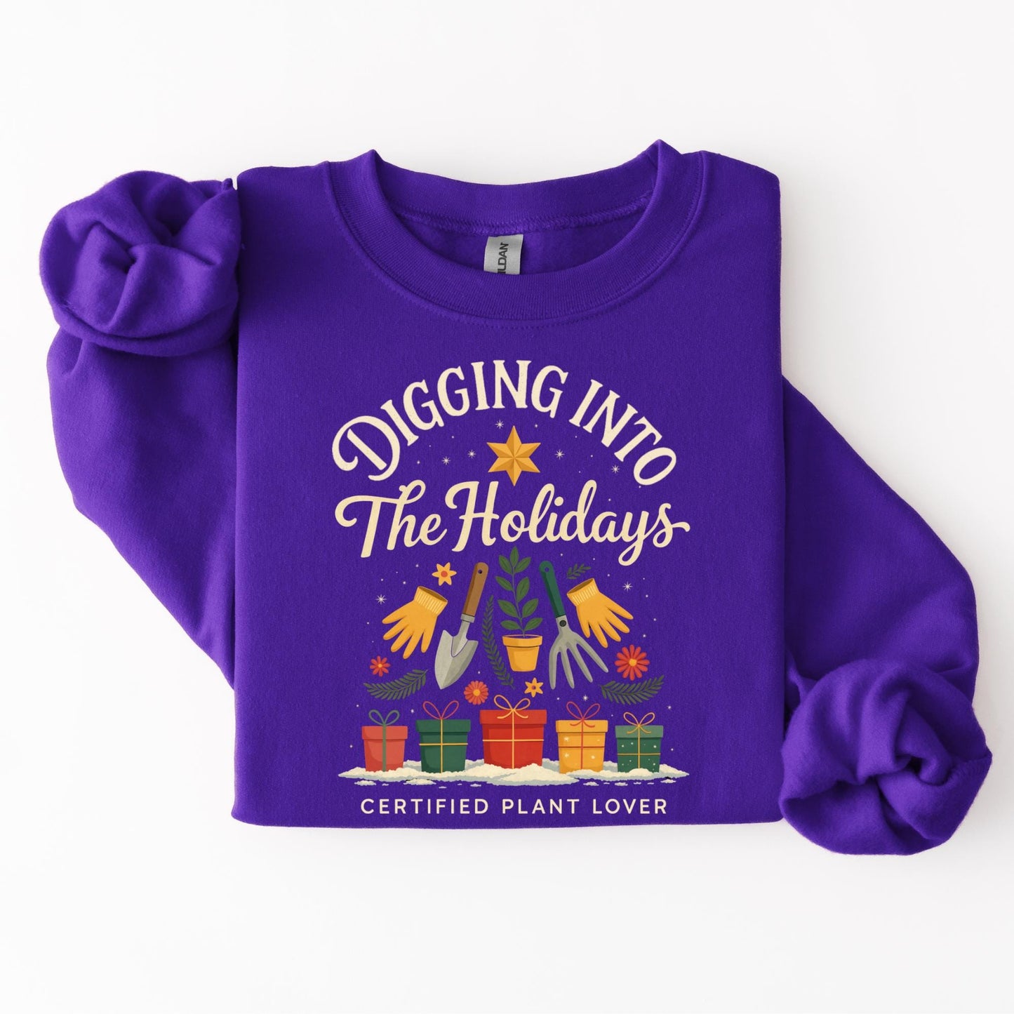 Digging Into Holidays Sweatshirt, Funny Plant Lover Christmas Shirt