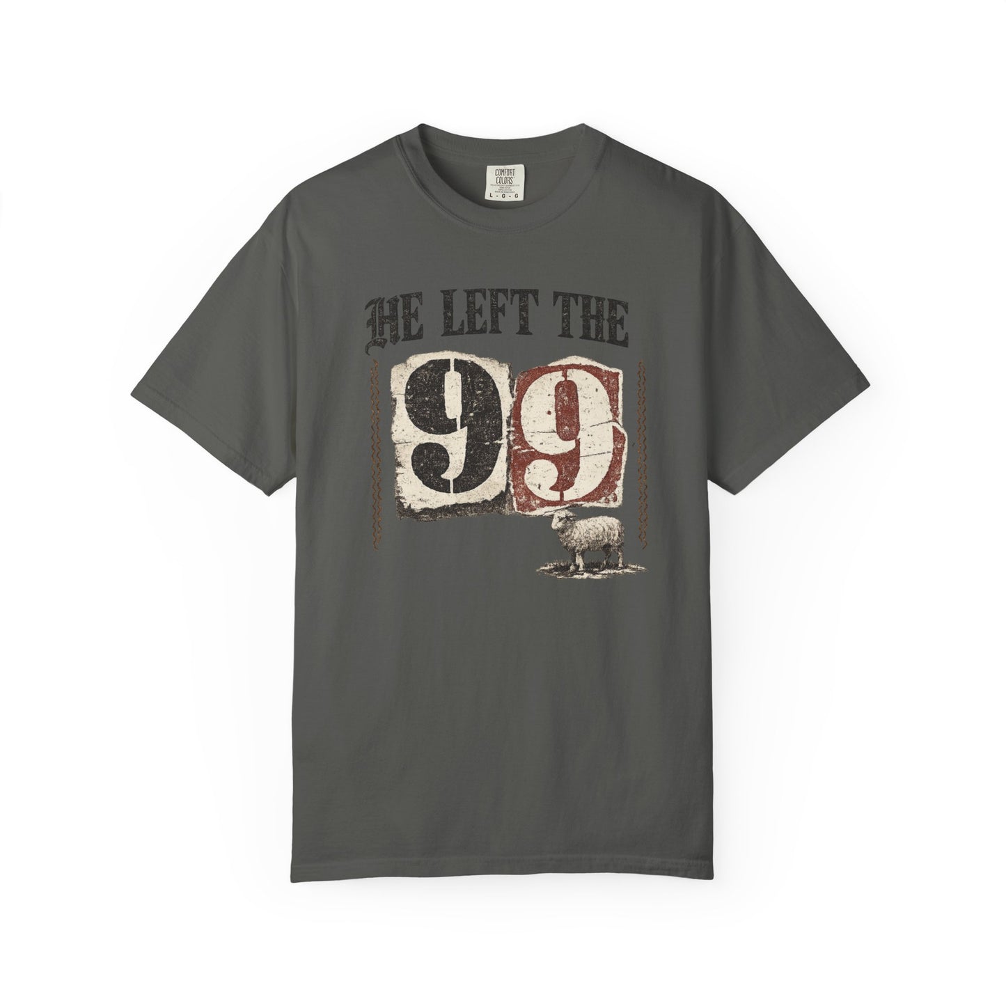 He Left the 99 T-Shirt — Rustic Shepherd Sheep Farm Graphic Tee