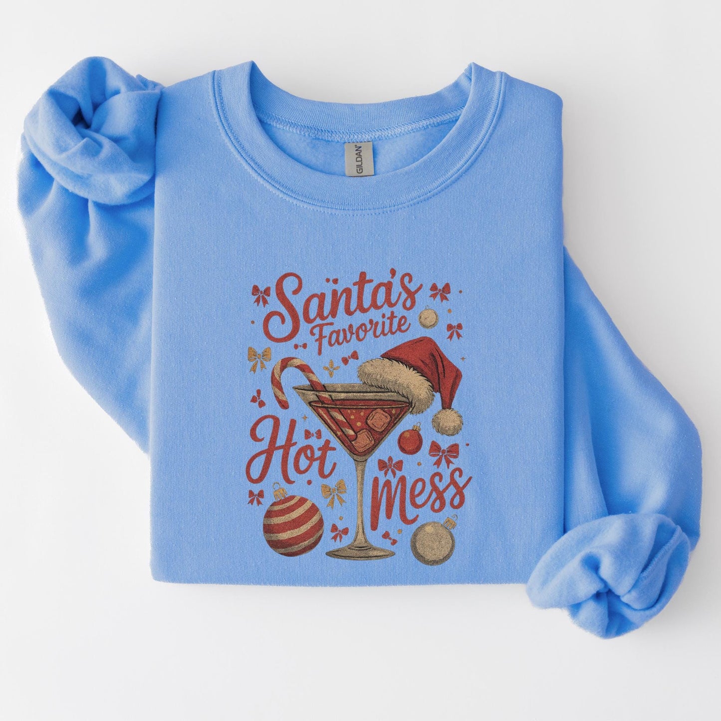 Santa's Hot Mess Martini Christmas Graphic