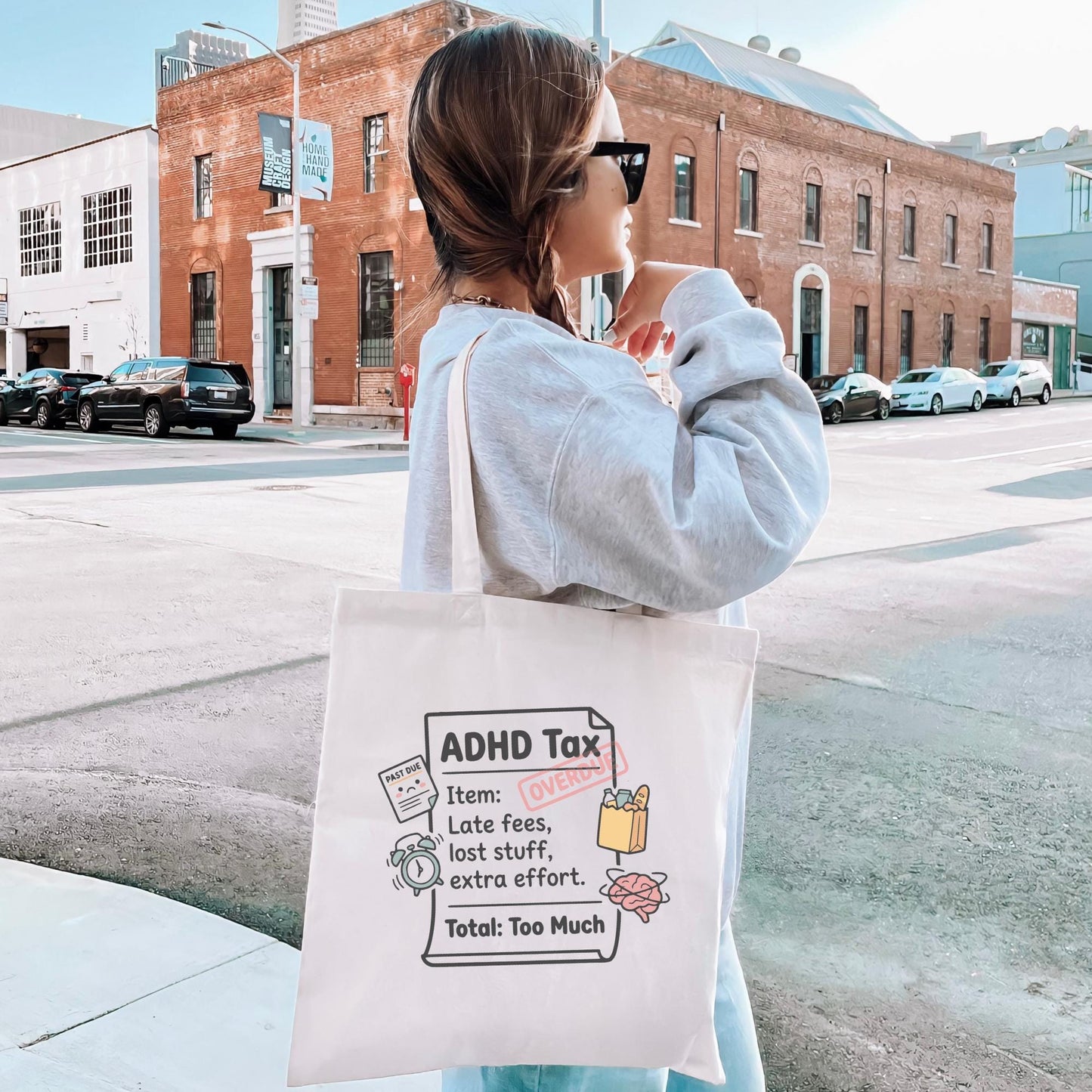 Personalized ADHD Tax Tote Bag: Funny Neurodivergent Gift