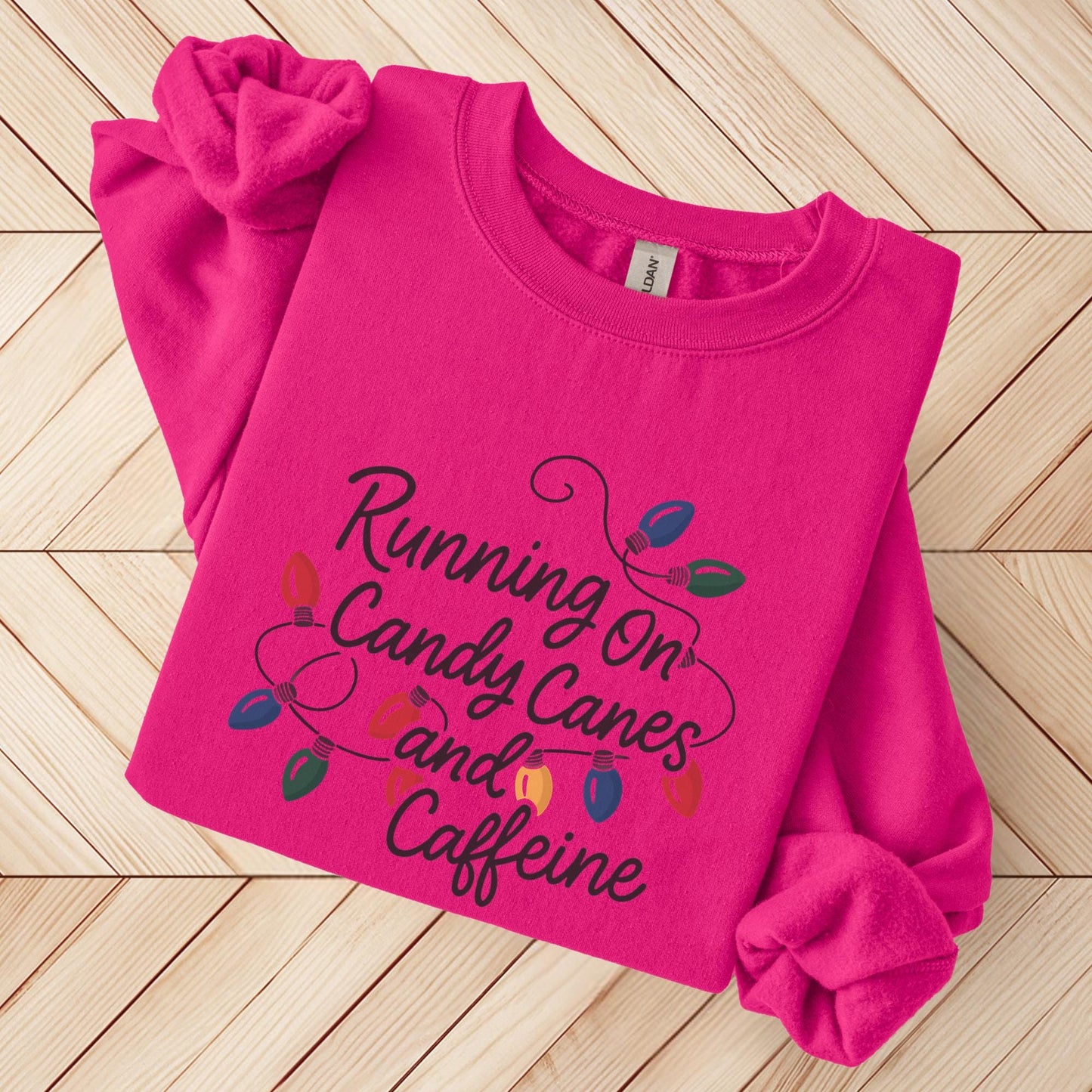 Running On Candy Canes And Caffeine Sweatshirt, Funny Christmas Gift