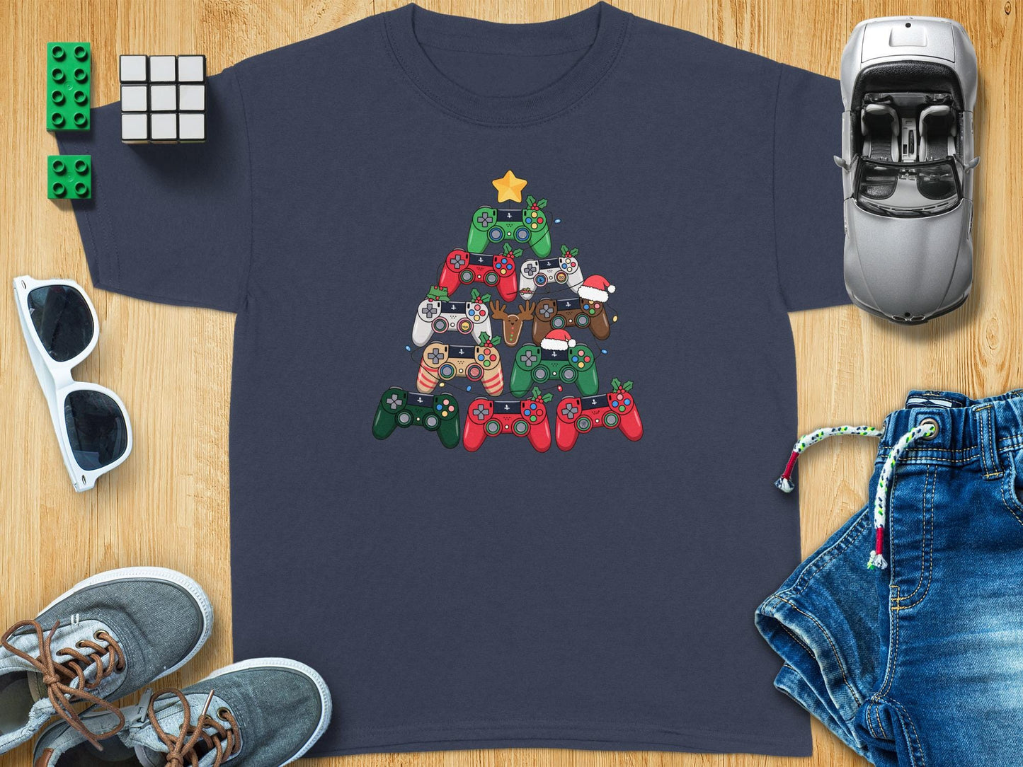 Gamer Christmas Tree T-Shirt, Controller Xmas Tee