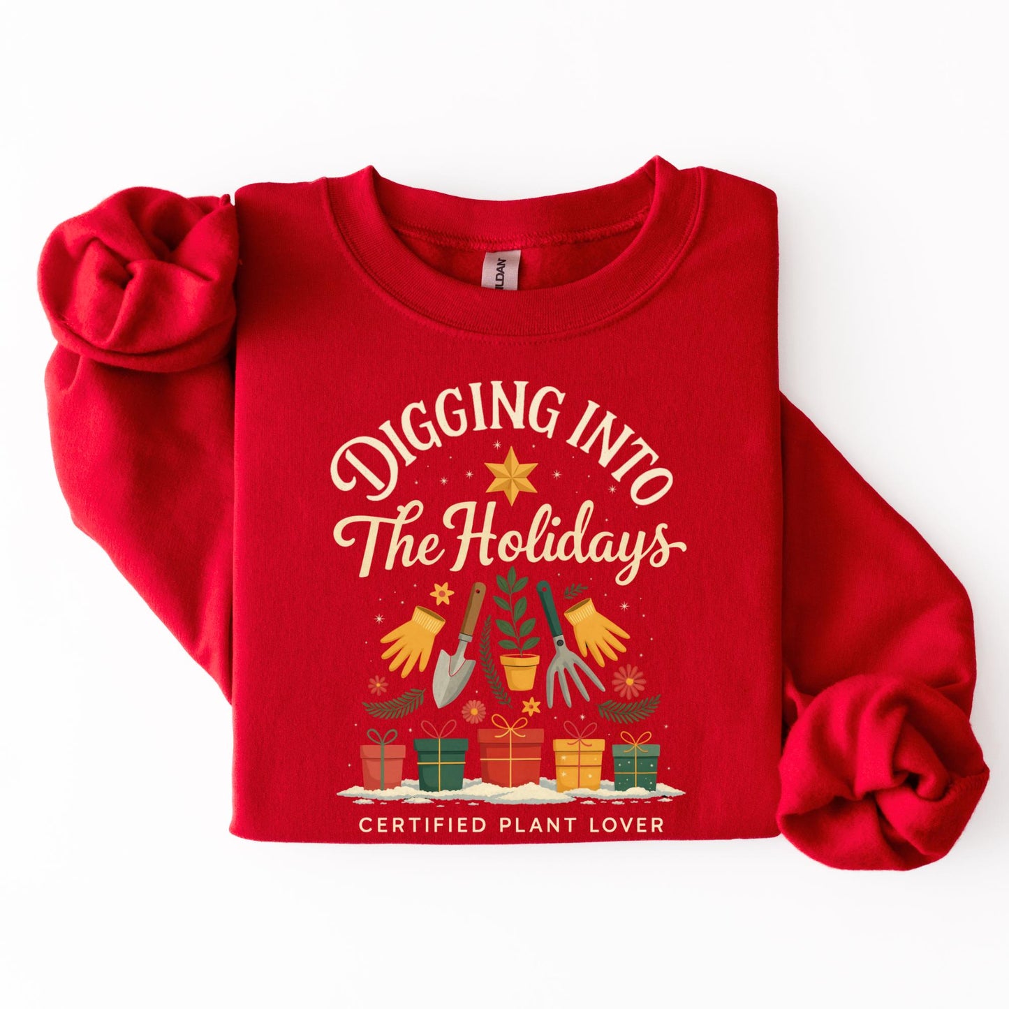 Digging Into Holidays Sweatshirt, Funny Plant Lover Christmas Shirt