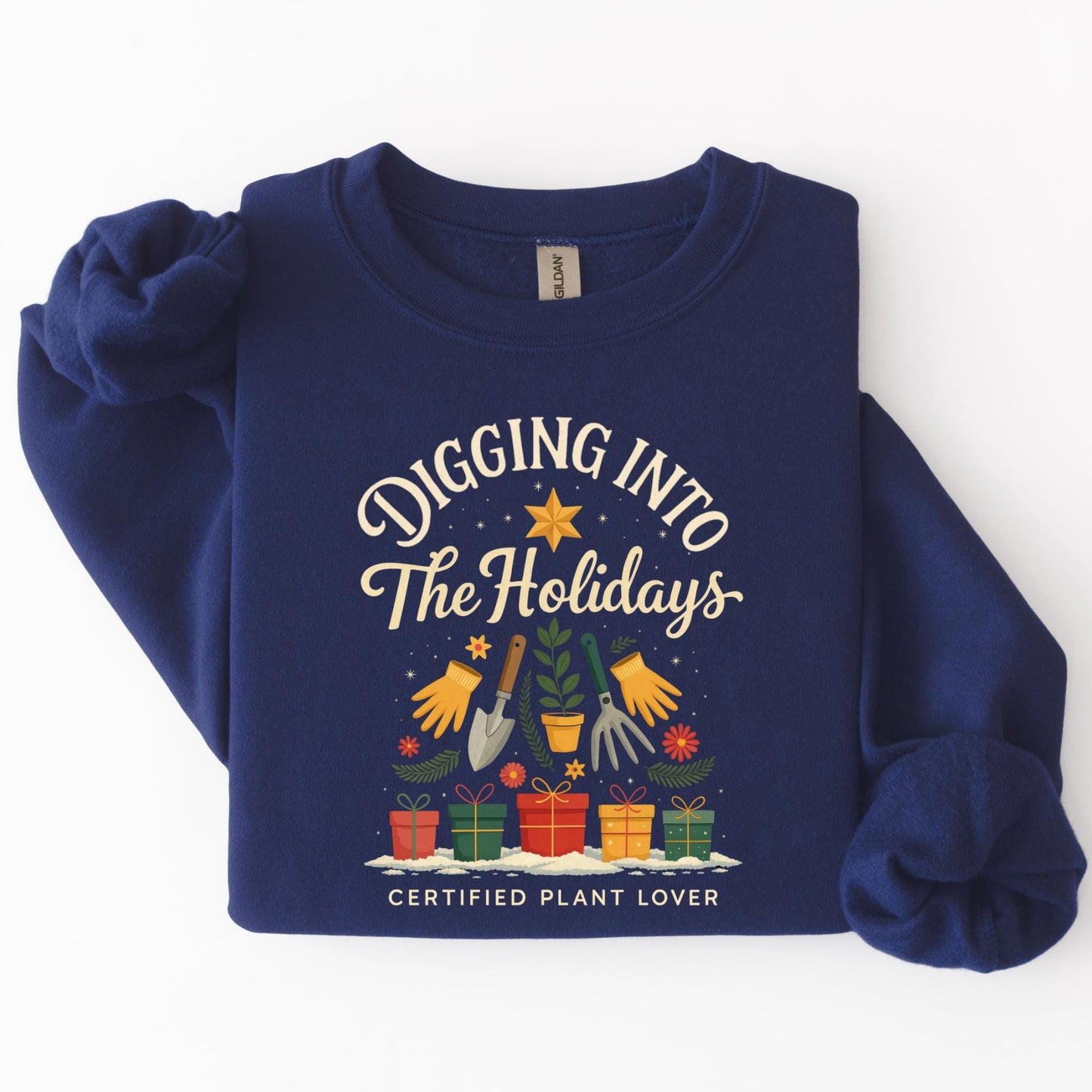 Digging Into Holidays Sweatshirt, Funny Plant Lover Christmas Shirt