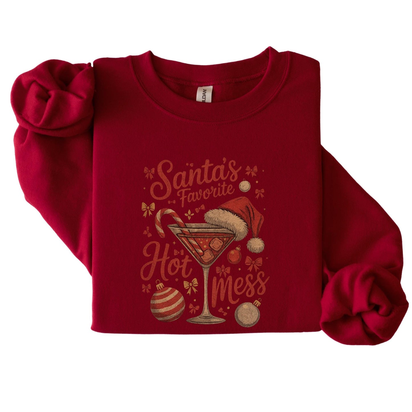 Santa's Hot Mess Martini Christmas Graphic