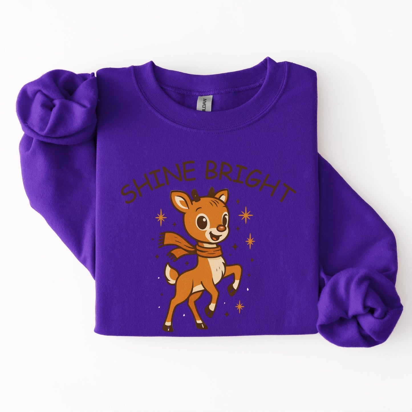 Shine Bright Reindeer, Christmas Other, Holiday Cheer Artwork, Cute Cartoon Reindeer, Festive Season Decor, Shine Bright Design