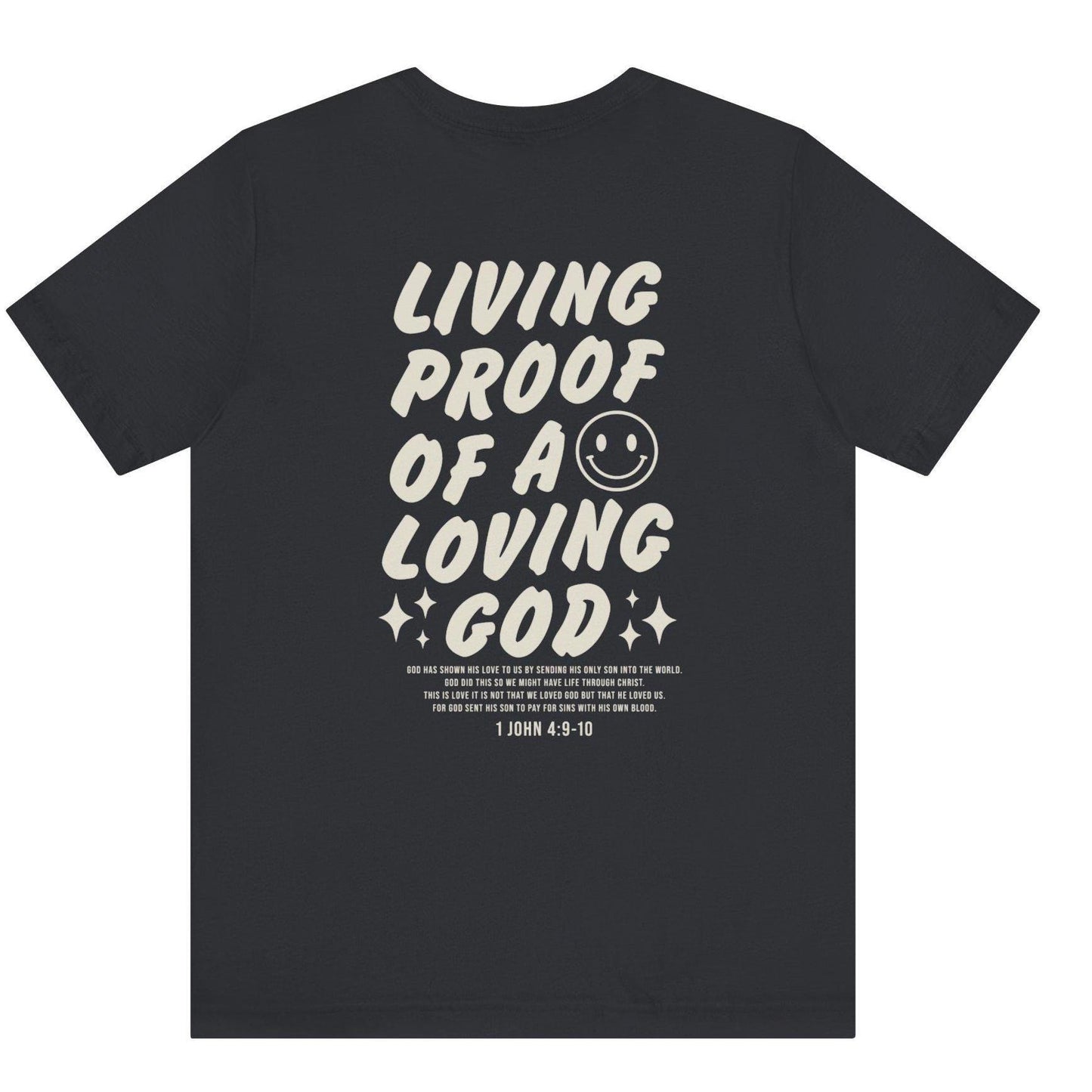Living Proof of a Loving God Shirt Christian Graphic Tee Women Oversized Scripture T-Shirt  Faith Based Clothing Bible Verse Gift for Her