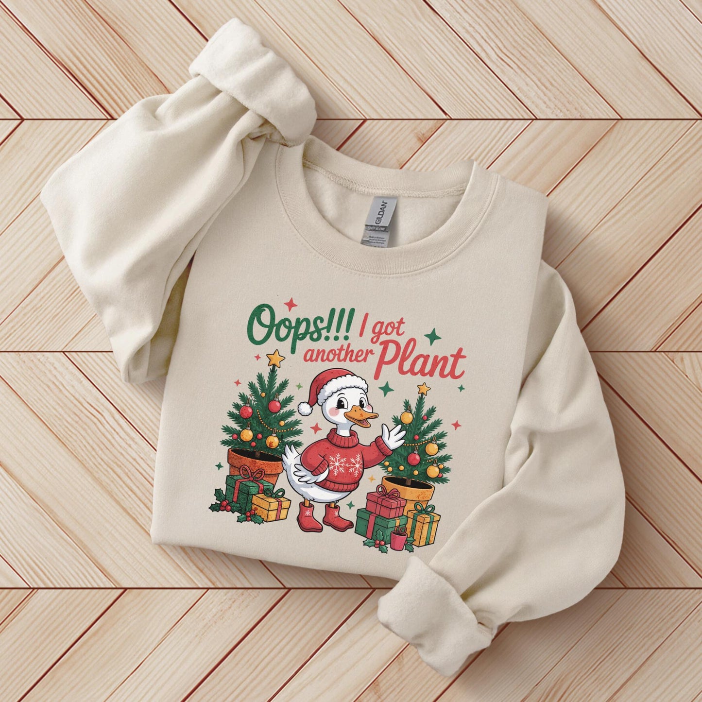 Funny Duck Plant Lover Christmas Sweatshirt