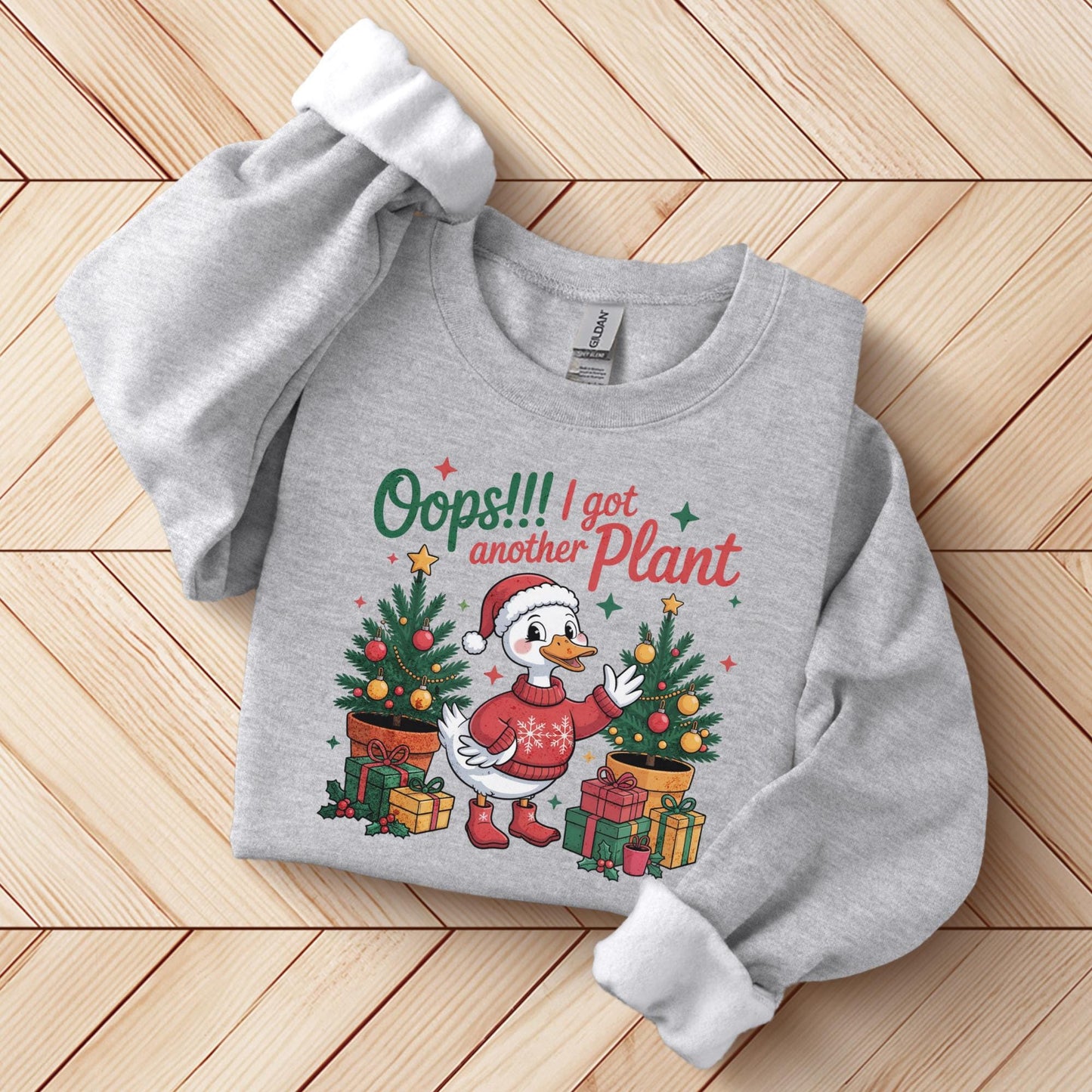 Funny Duck Plant Lover Christmas Sweatshirt