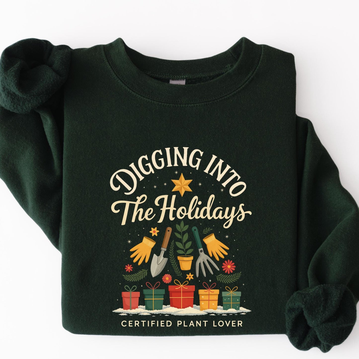 Digging Into Holidays Sweatshirt, Funny Plant Lover Christmas Shirt