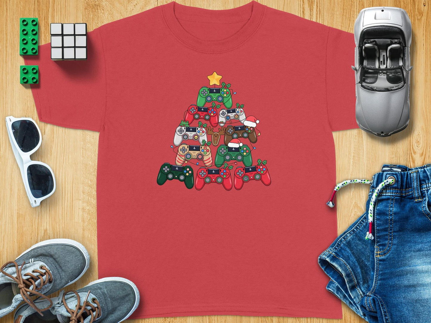 Gamer Christmas Tree T-Shirt, Controller Xmas Tee