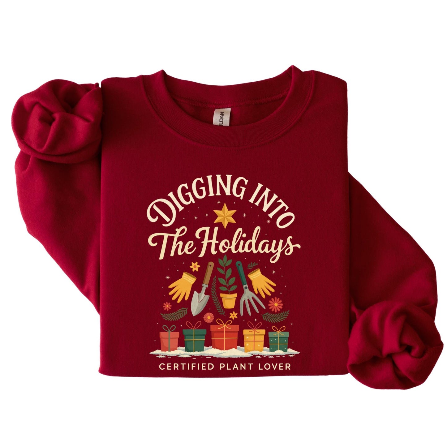 Digging Into Holidays Sweatshirt, Funny Plant Lover Christmas Shirt