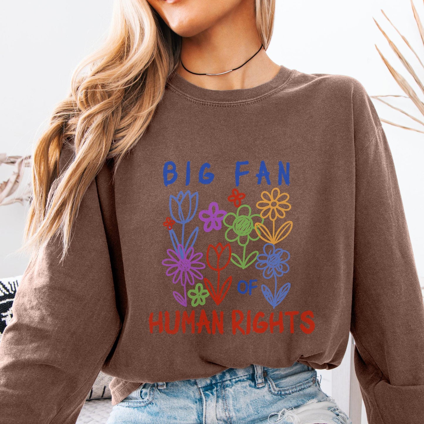 Human Rights Rainbow Flower Sweatshirt, Equality Kindness Tee
