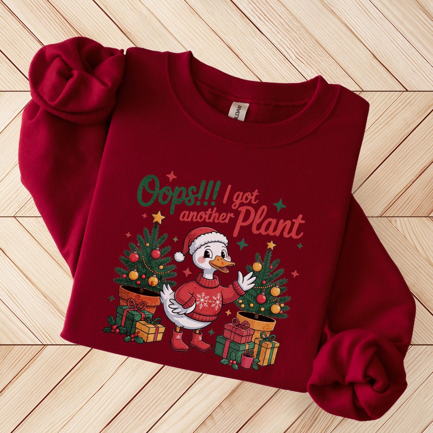 Funny Duck Plant Lover Christmas Sweatshirt