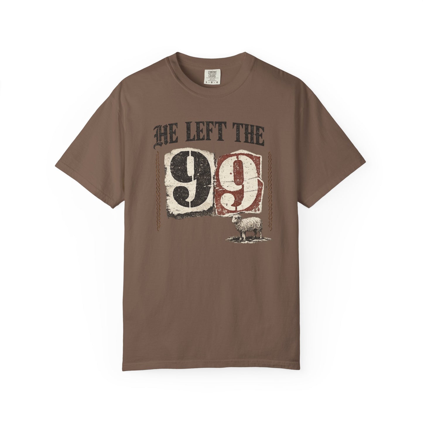 He Left the 99 T-Shirt — Rustic Shepherd Sheep Farm Graphic Tee