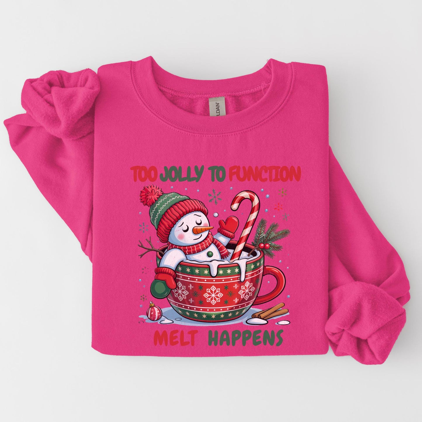 Funny Snowman Christmas Sweatshirt, Holiday Cocoa Mug Shirt