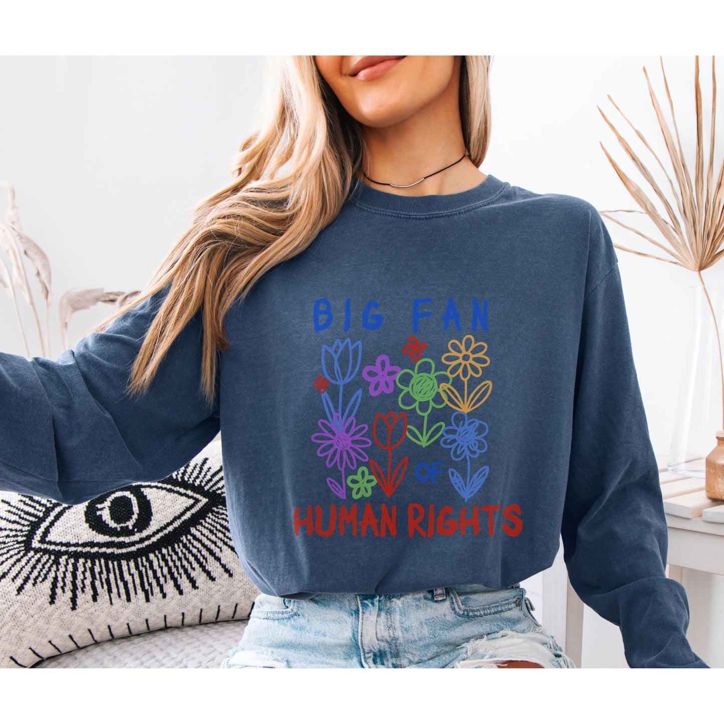 Human Rights Rainbow Flower Sweatshirt, Equality Kindness Tee