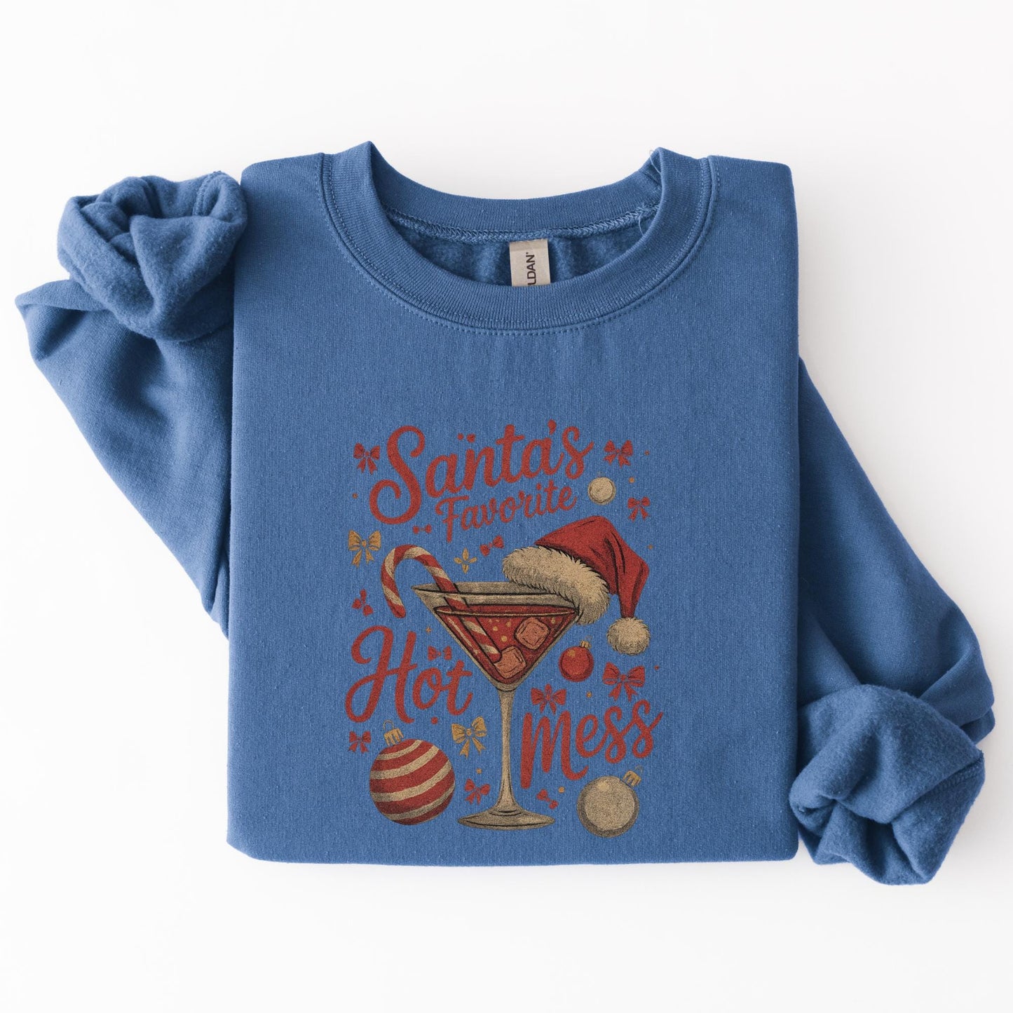 Santa's Hot Mess Martini Christmas Graphic