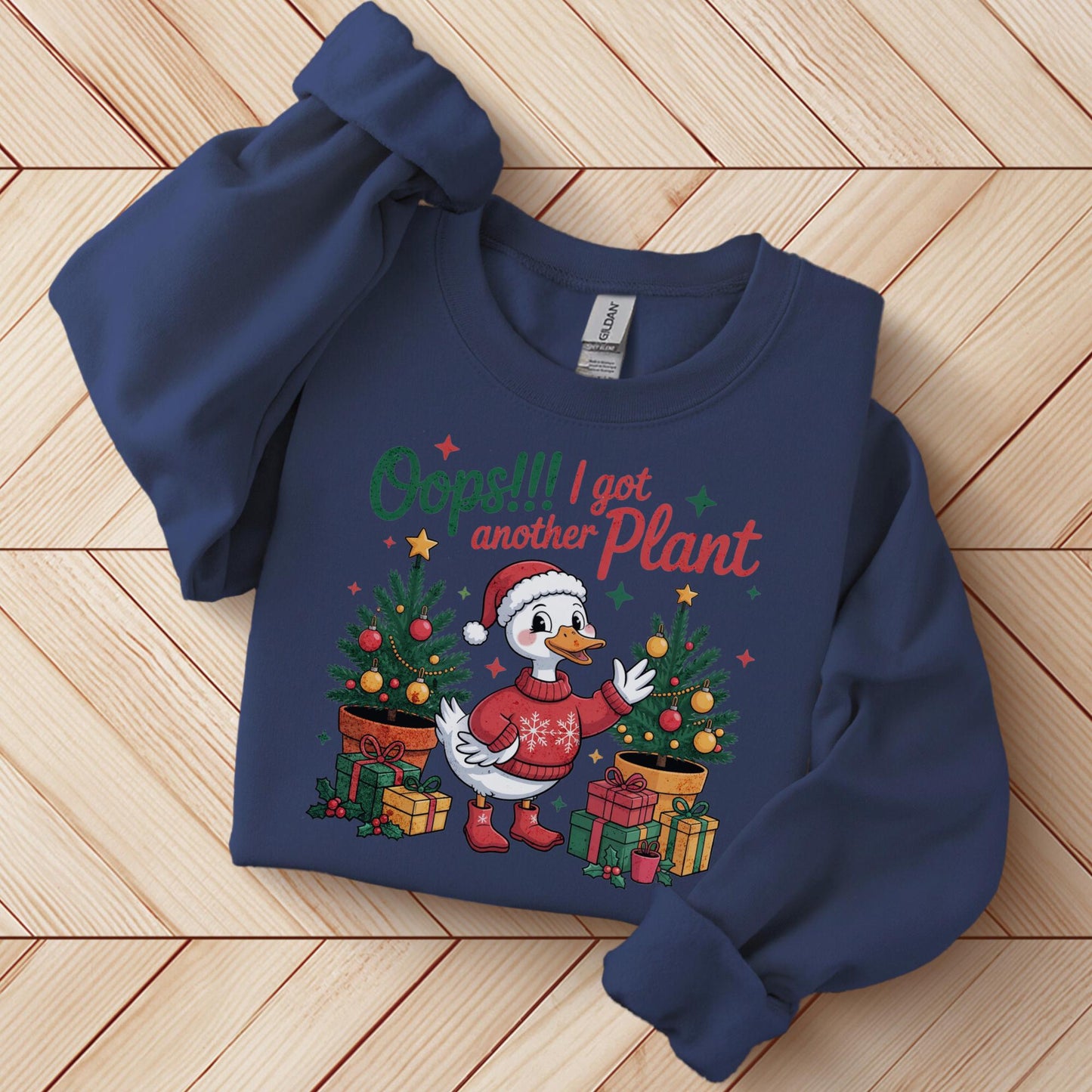 Funny Duck Plant Lover Christmas Sweatshirt