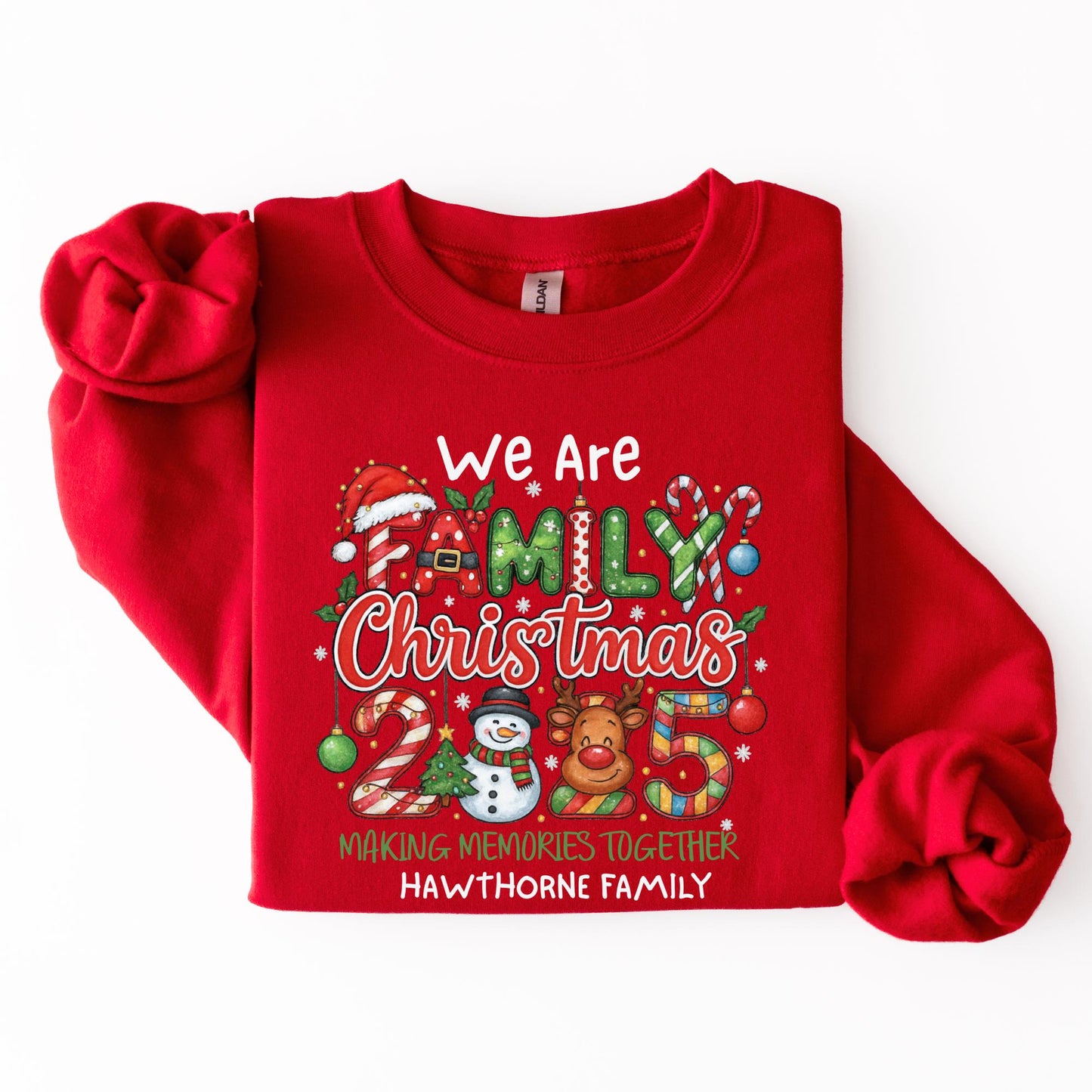 Custom Family Christmas Sweatshirt, Personalized Holiday Outfit