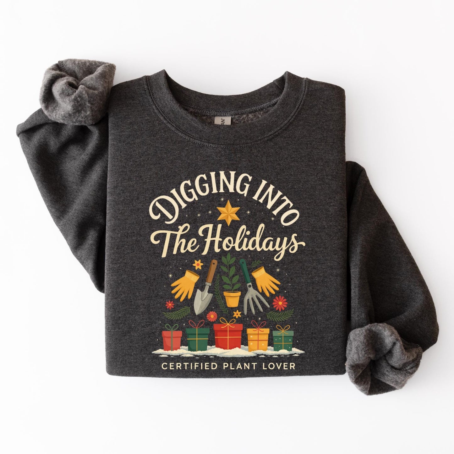 Digging Into Holidays Sweatshirt, Funny Plant Lover Christmas Shirt
