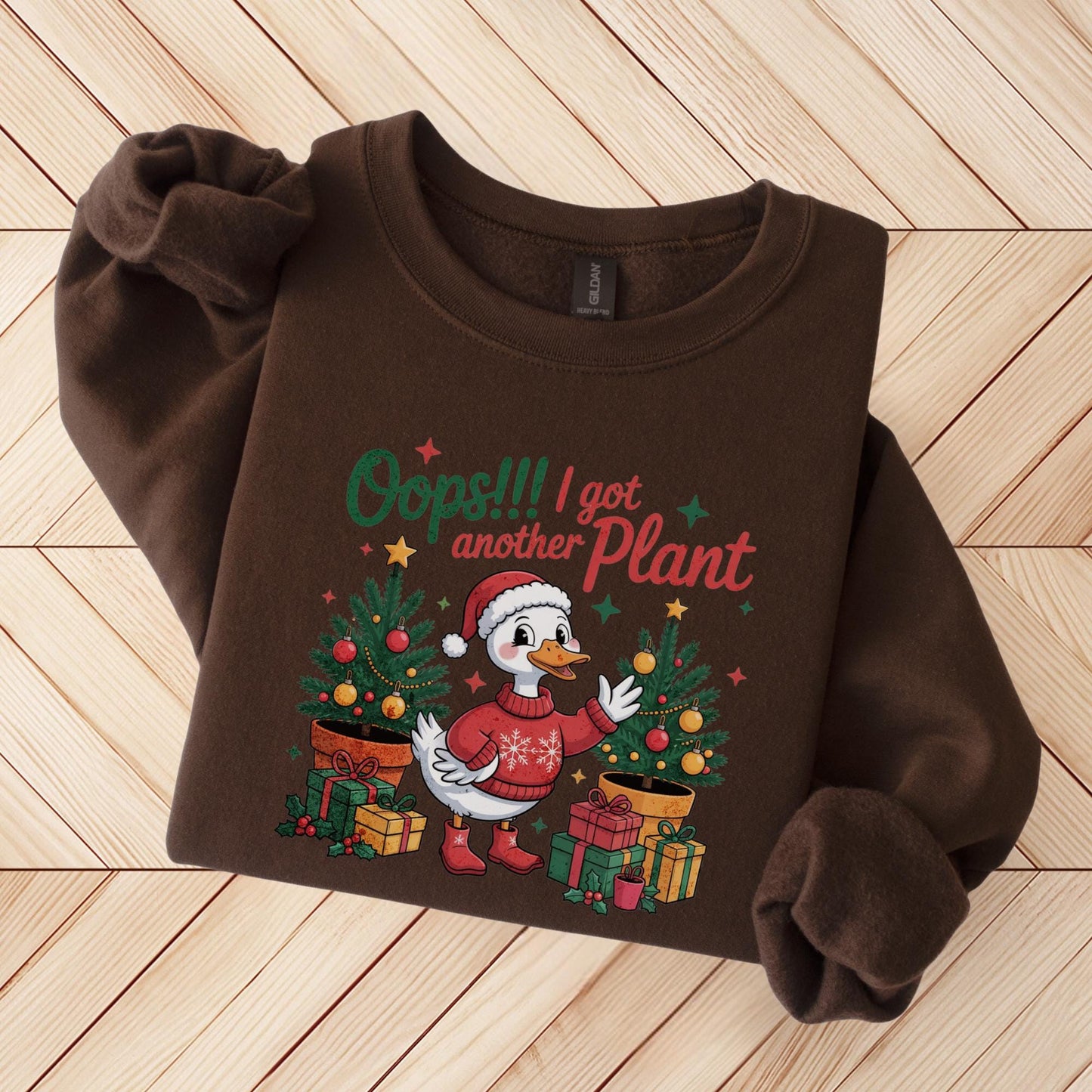 Funny Duck Plant Lover Christmas Sweatshirt