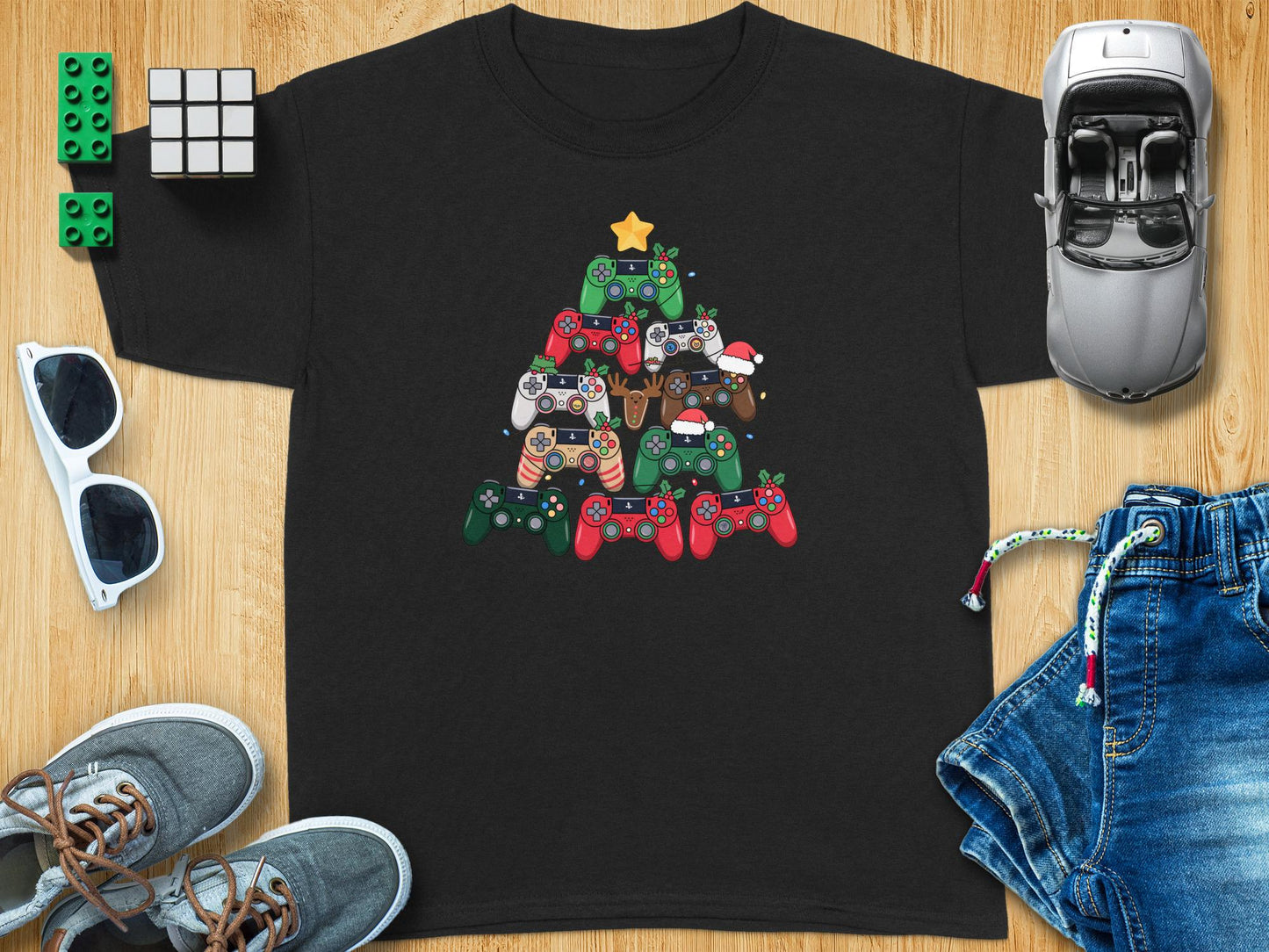 Gamer Christmas Tree T-Shirt, Controller Xmas Tee