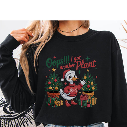 Funny Duck Plant Lover Christmas Sweatshirt