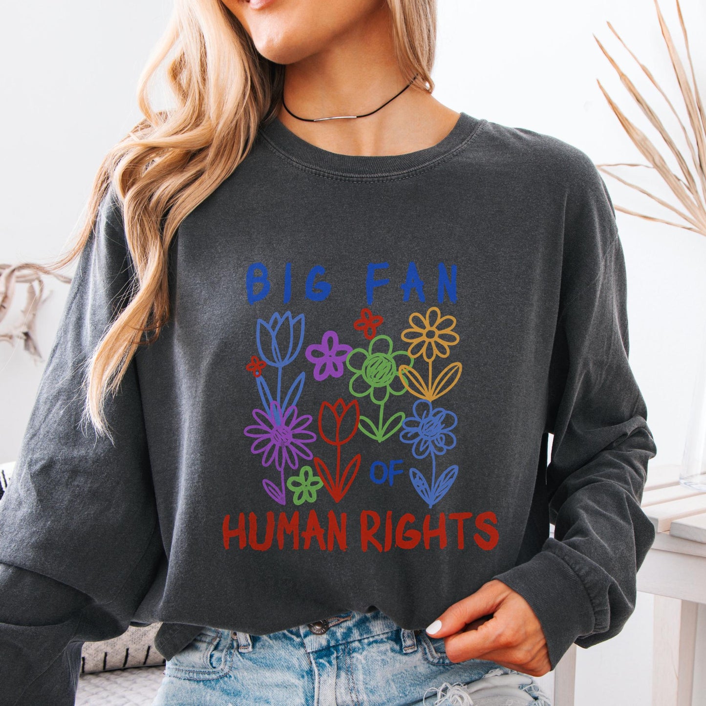 Human Rights Rainbow Flower Sweatshirt, Equality Kindness Tee