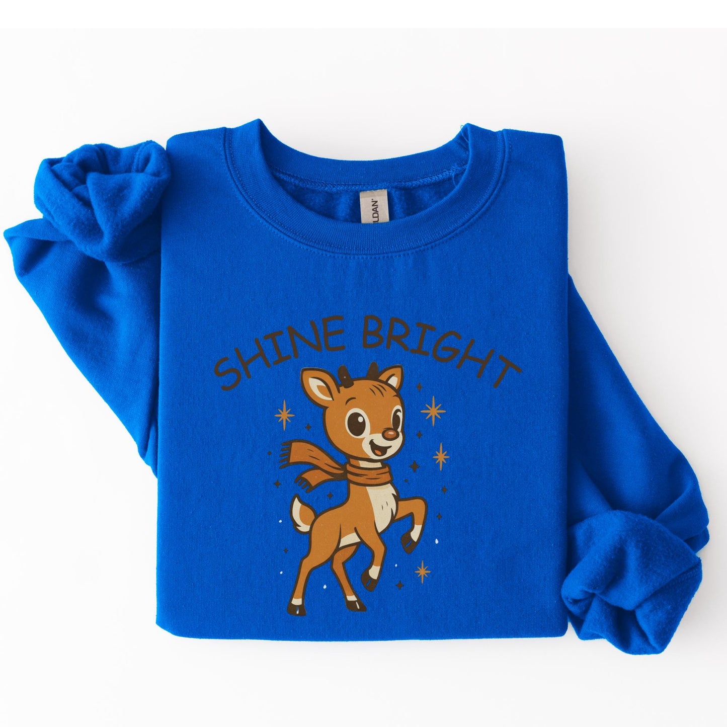 Shine Bright Reindeer, Christmas Other, Holiday Cheer Artwork, Cute Cartoon Reindeer, Festive Season Decor, Shine Bright Design