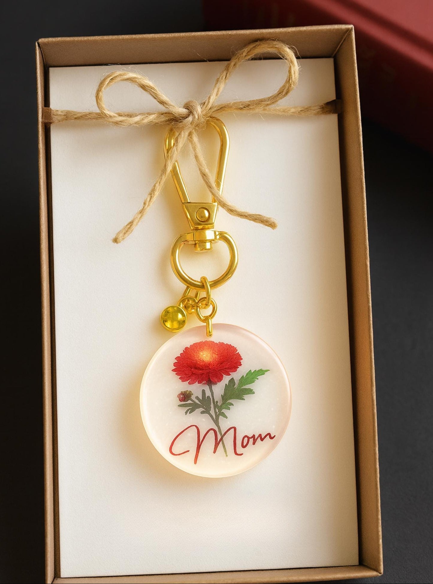 Personalized Birth Flower Keychain – Gift for Mom, Bridesmaids & Wedding Party