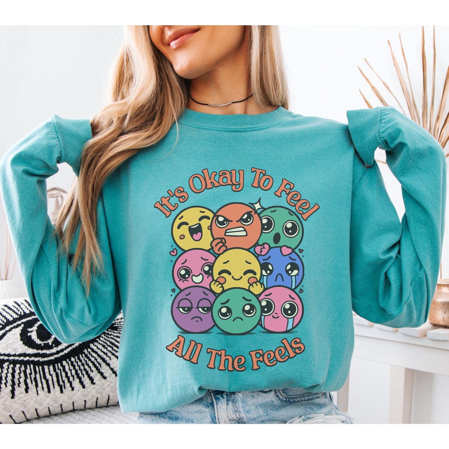 It's Okay To Feel Sweatshirt, Emotional Support, Mental Health Gift