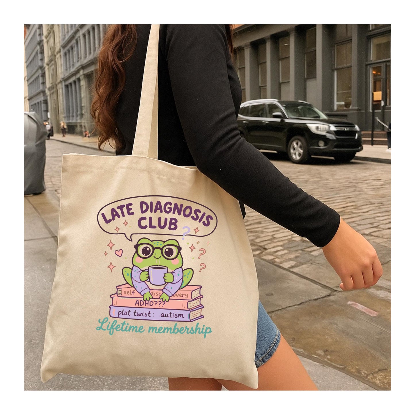 Late Diagnosis Club Tote Bag | ADHD Autism Gift | Adult Diagnosis