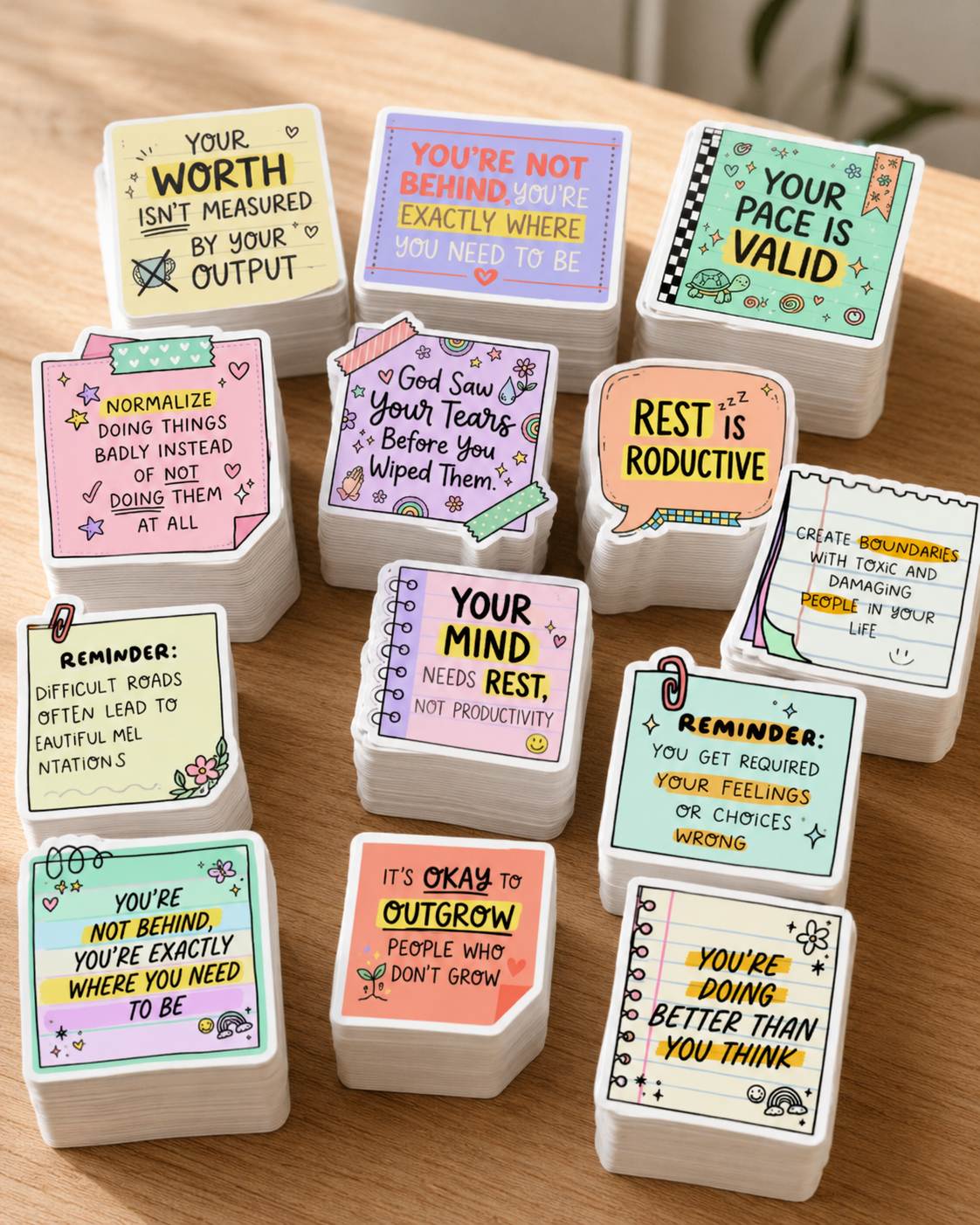 Motivational Quote Stickers - Waterproof Vinyl Decals for Laptops, Water Bottles