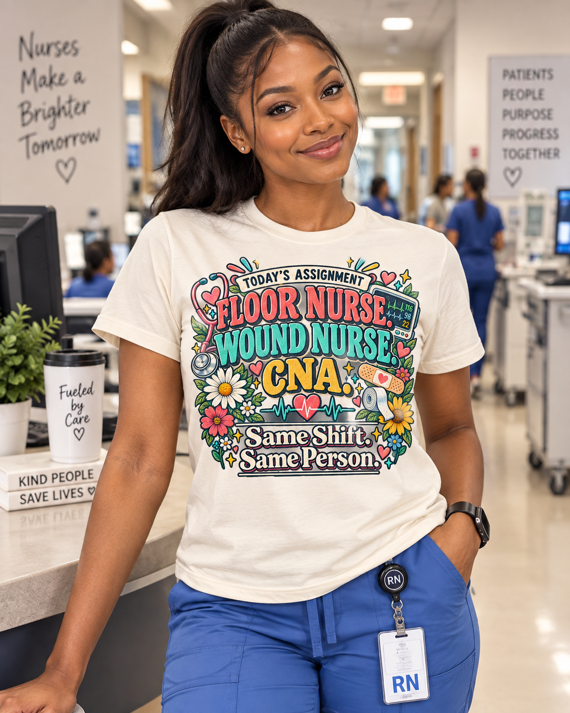 Minimalist Nurse T-Shirt Same Shift Same Person | Floor Nurse Gift