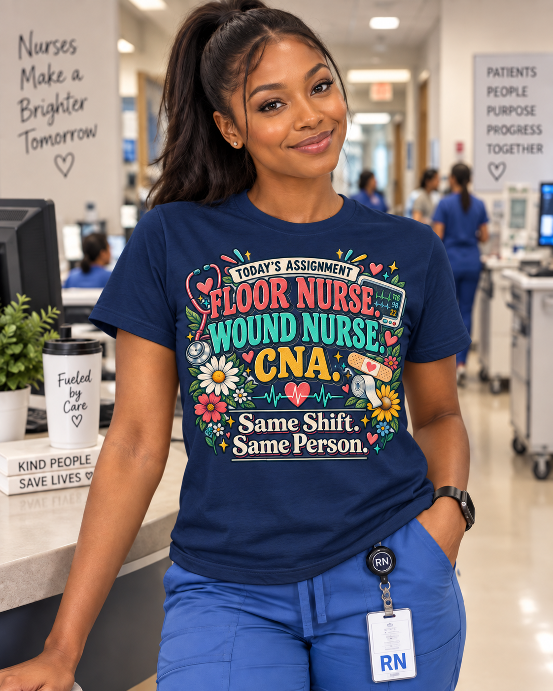 Minimalist Nurse T-Shirt Same Shift Same Person | Floor Nurse Gift