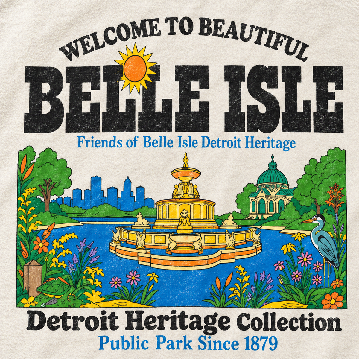 Belle Isle Detroit Heritage Comfort Colors Tee