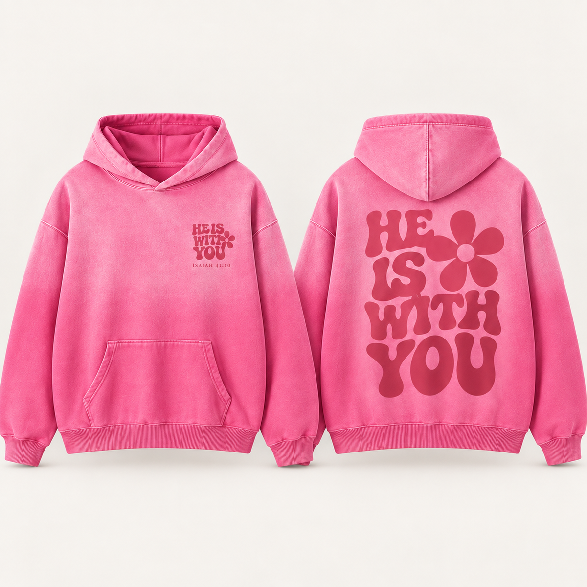 He Is With You Heavyweight Sunfade Oversized Hoodie
